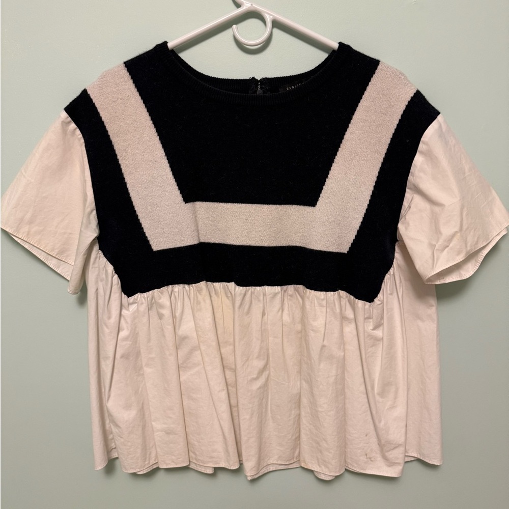 English Factory Deep Blue Knit Top
